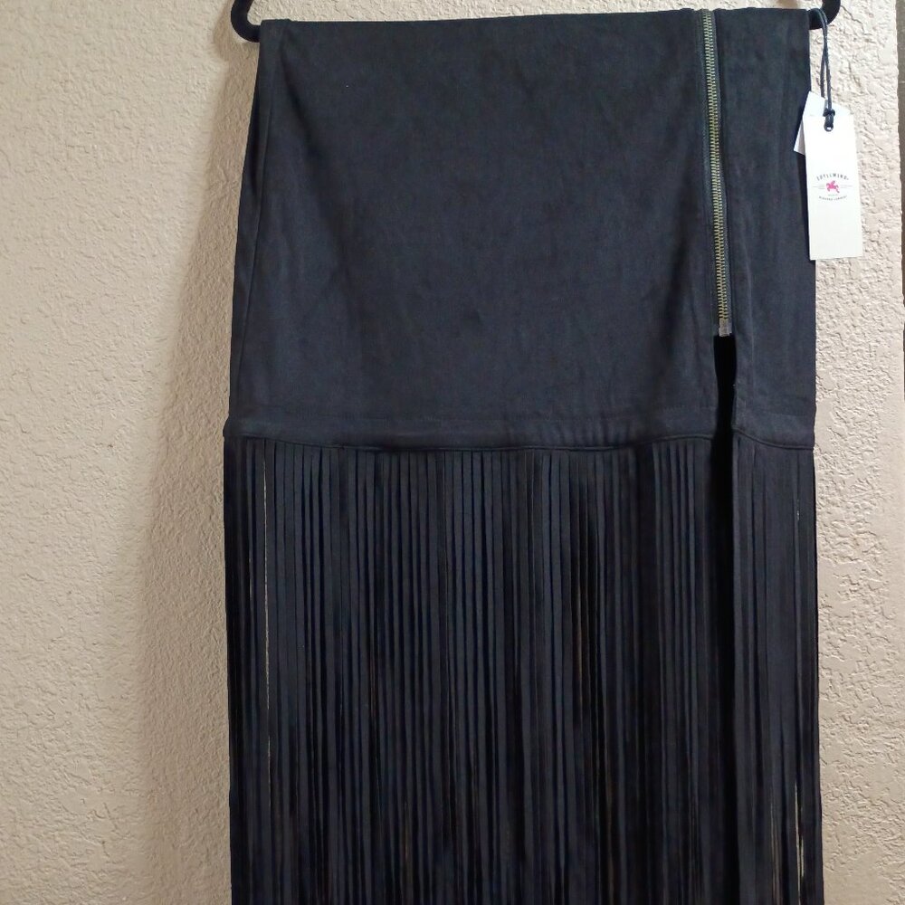 New with Tags BootBarn Idyllwind long maxi faux suede fringe skirt size small
